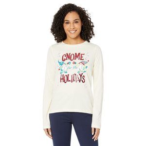 Hatley Womens Pajama Top Gnome For The Holidays XS